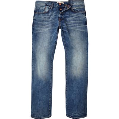 Mid blue wash Clint bootcut jeans